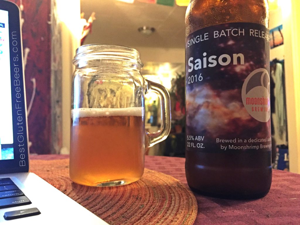 moonshrimp brewing saison gluten free beer review