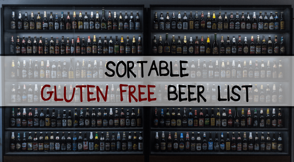 sortable gluten free beer list