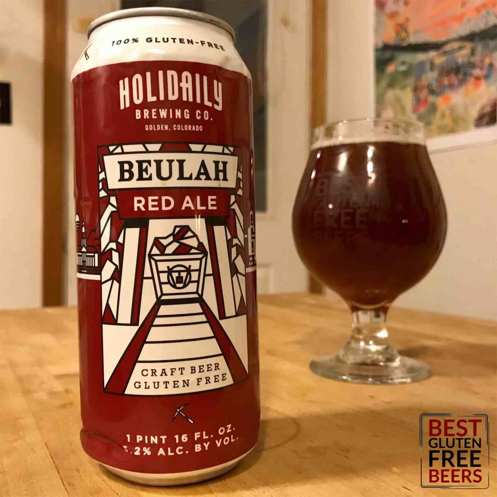 Holidaily Brewing gluten free Beulah red ale